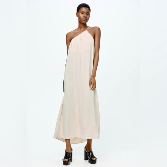 NWT ZARA ASYMMETRIC MIDI DRESS SIZE LARGE. SO CUTE! - Picture 1 of 8